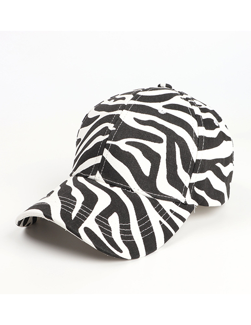 Fashion Zebra Pattern-white Zebra Print Baseball Cap With Cartoon Cow