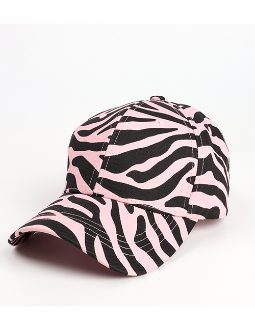 Fashion Zebra Pattern-pink Zebra Print Baseball Cap With Cartoon Cow