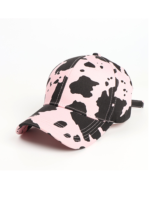 Fashion Cow-pink Printed Cartoon Cow Leopard Baseball Cap