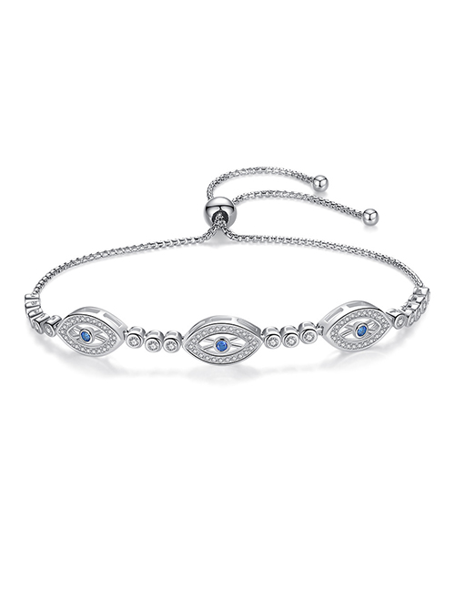 Fashion Rhodium-plated Sterling Silver Eye Bracelet