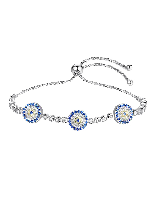 Fashion Blue Sterling Silver Eye Bracelet