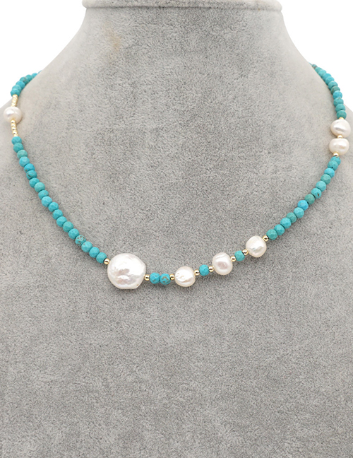Fashion Blue Turquoise Pearl Necklace