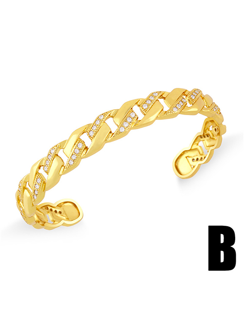 Fashion B Snake Cross Bracelet With Diamond Chain