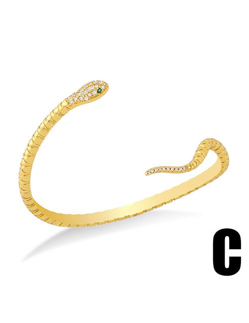 Fashion C Snake Cross Bracelet With Diamond Chain