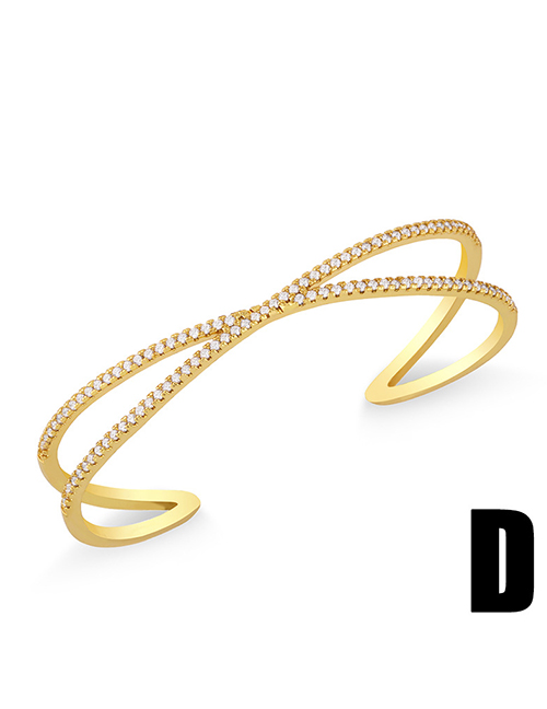 Fashion D Snake Cross Bracelet With Diamond Chain