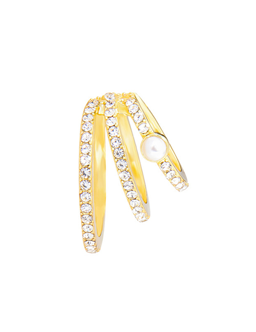 Fashion Gold-single Multi-ring Pearl Ear Bone Clip