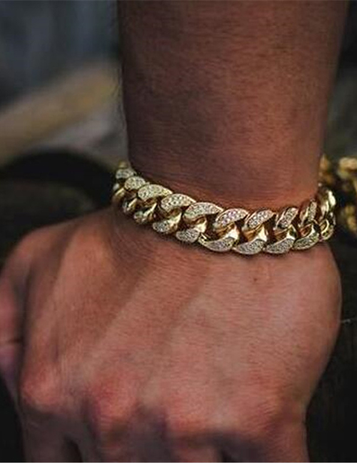 Fashion Golden Bracelet 21cm Diamond Full Diamond Chain Bracelet