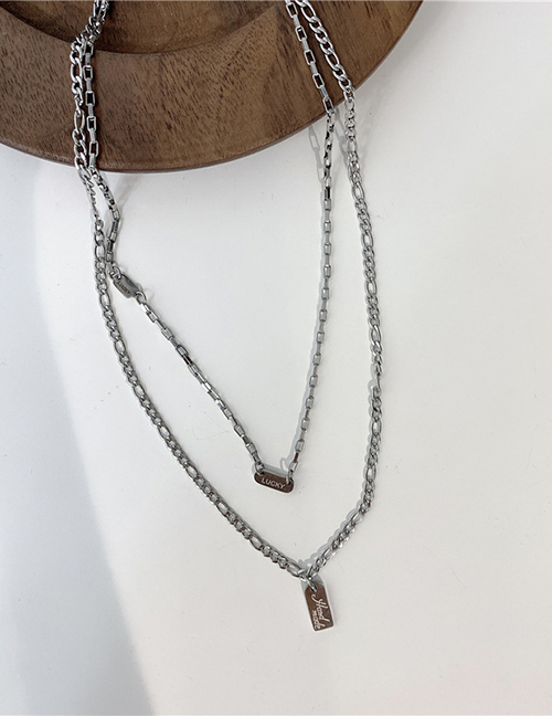 Fashion Double-layer Chain (detachable) Double Chain Titanium Steel Necklace
