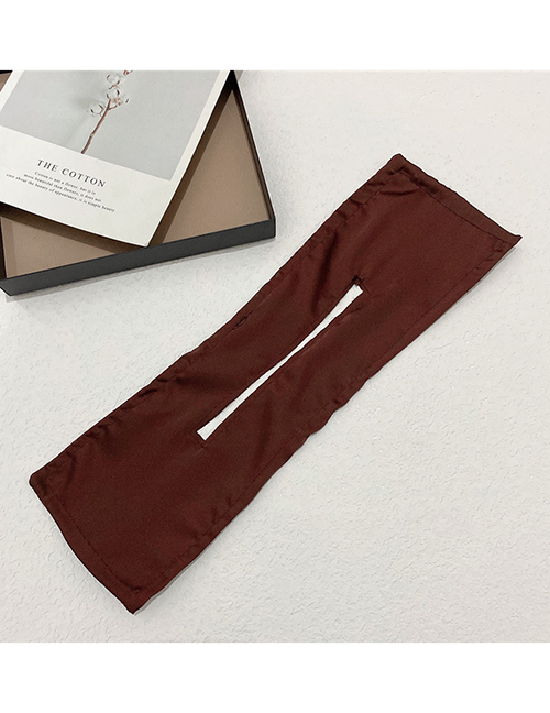 Fashion Pure Color: Dark Coffee Printed Bow Tie Hair Iron