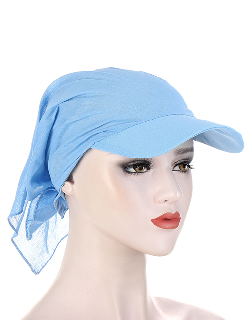 Fashion Light Blue Solid Color Cotton Printed Toe Cap