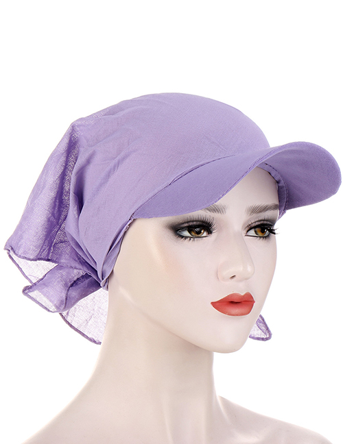 Fashion Light Purple Solid Color Cotton Printed Toe Cap
