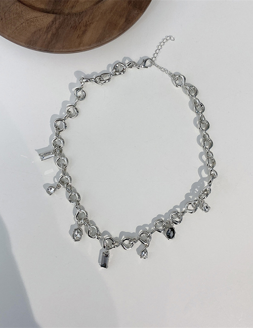 Fashion Silver Color Detachable Twisted Diamond Necklace