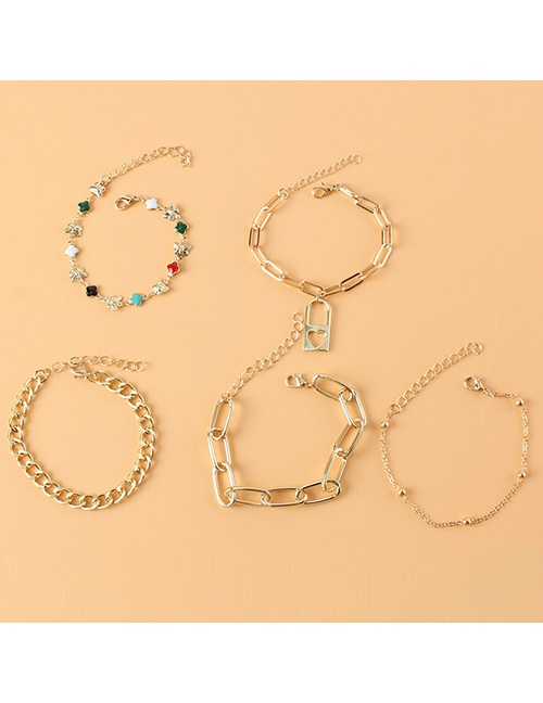 Fashion Gold Color Alloy Chain Multi-layer Bracelet Set