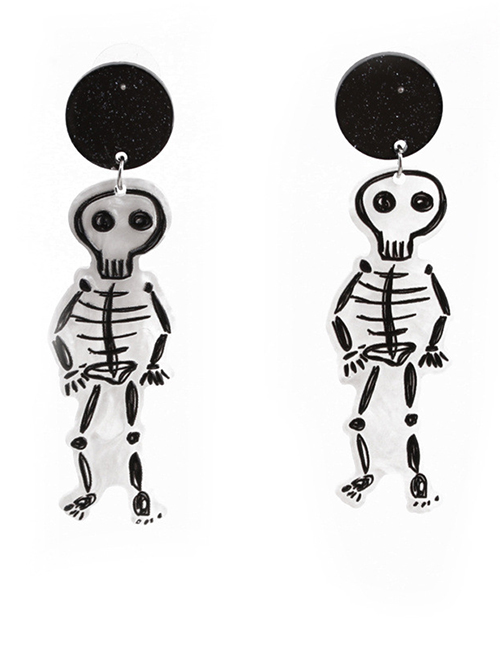 Fashion Skull Acrylic Ghost Stud Earrings