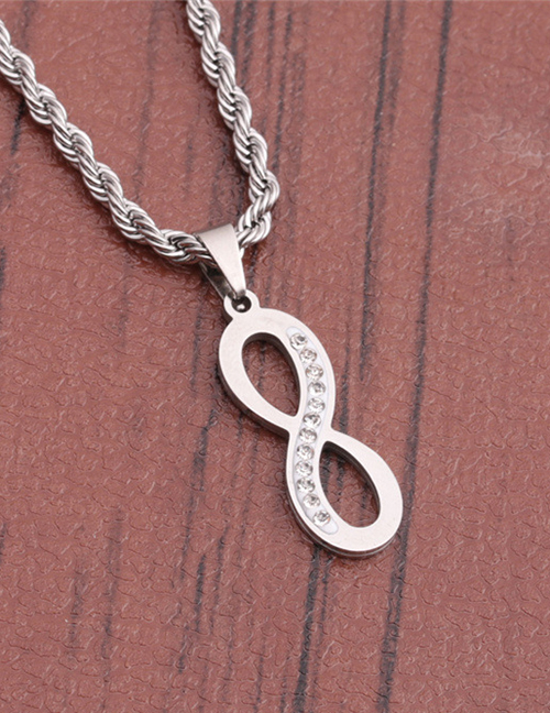 Fashion Rigid Color+60cm Titanium Steel Twist Chain Titanium Steel Figure Eight Necklace