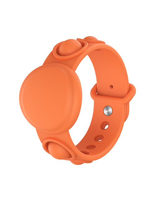 Fashion ①bracelet Tracker Cover-orange Apple Protective Case Positioning Tracker Anti-lost Silicone Watch