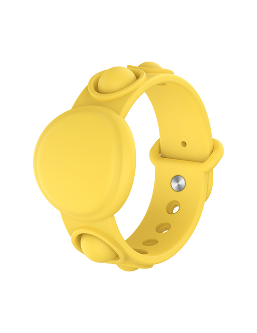 Fashion ①bracelet Tracker Cover-yellow Apple Protective Case Positioning Tracker Anti-lost Silicone Watch