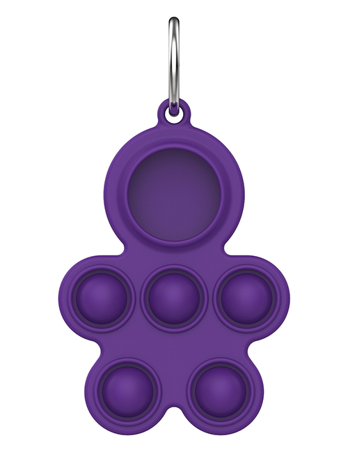 Fashion Cookie Man Protective Sleeve Purple Suitable For Apple Silicone Locator Keychain