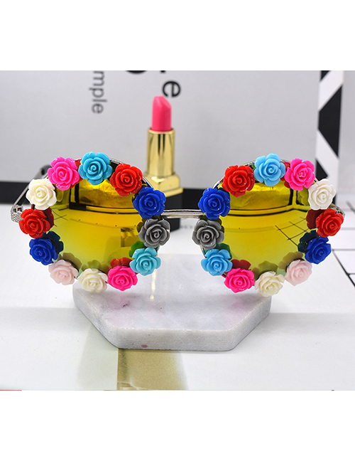 Fashion Color Rhinestone Flower Sunglasses