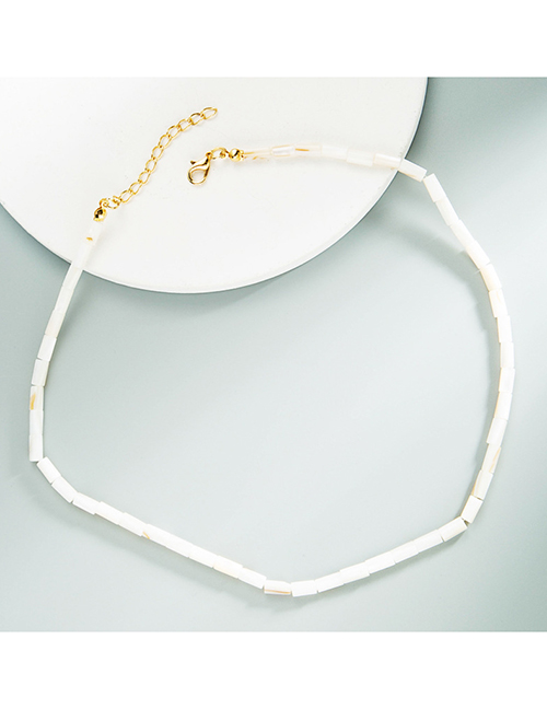 Fashion White Shell Bamboo Link Necklace