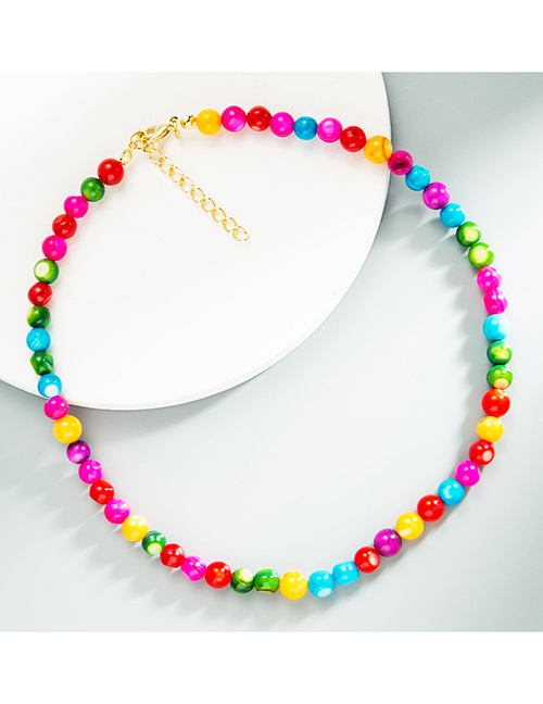 Fashion Colorful Colorful Glass Beaded Necklace