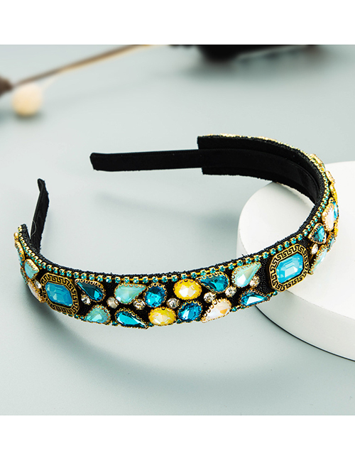 Fashion Blue Thin-edged Fancy Diamond Drop Headband