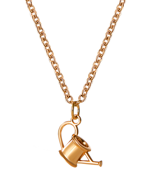 Fashion 3-kc Gold-shower Metal Stone Scissors Zircon Necklace