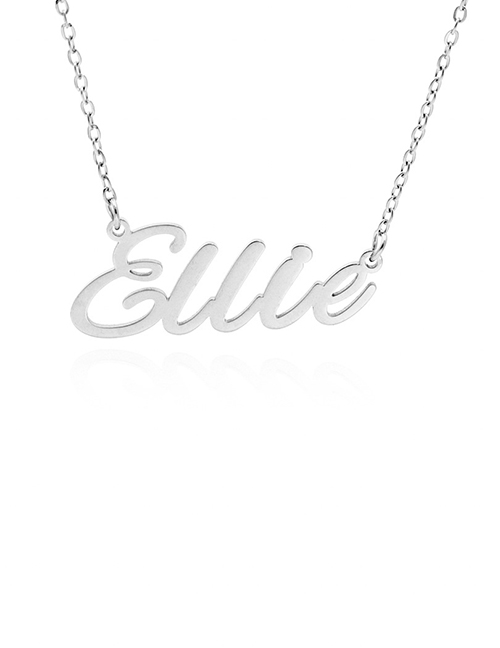 Fashion Ellie-silver Stainless Steel English Letter Necklace