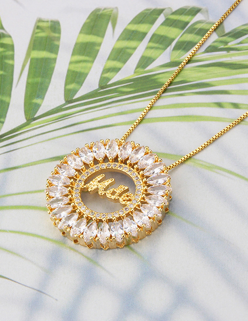 Fashion Gold-plated White Zirconium Diamond Mde Letter Zircon Necklace