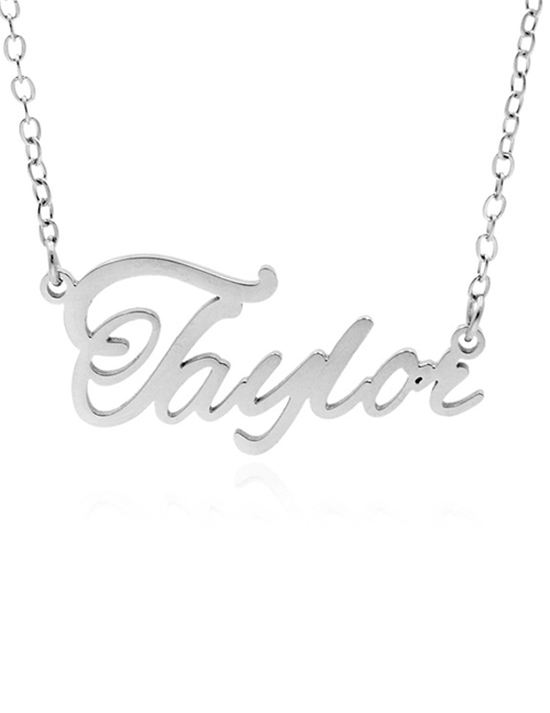 Fashion Taylor-silver Stainless Steel English Letter Necklace