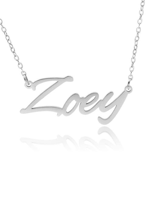Fashion Zoey-silver Stainless Steel English Letter Necklace