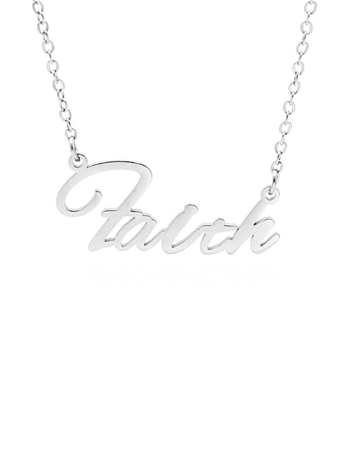 Fashion Faith-silver Stainless Steel English Letter Necklace