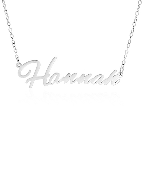 Fashion Hannah-silver Stainless Steel English Letter Necklace