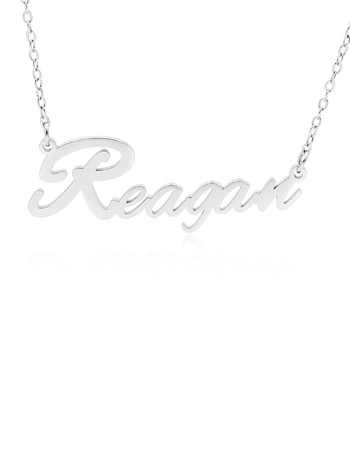 Fashion Reagan-silver Stainless Steel English Letter Necklace