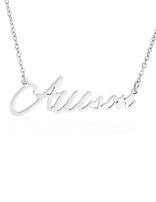 Fashion Allison-silver Stainless Steel English Letter Necklace