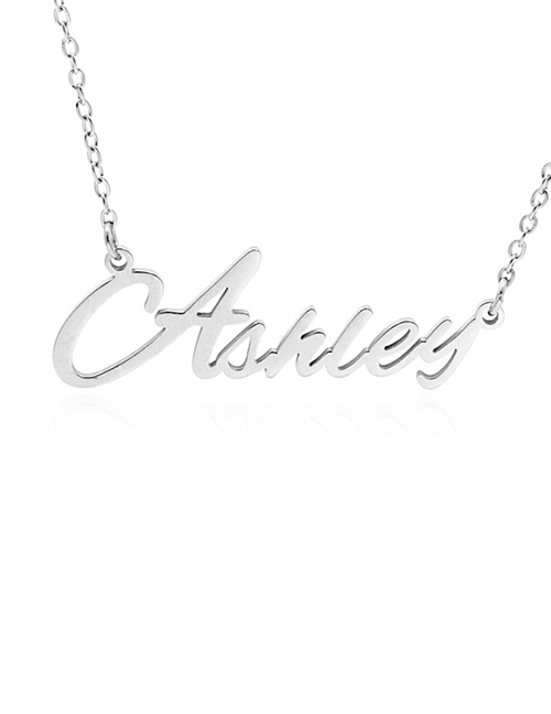 Fashion Ashley-silver Stainless Steel English Letter Necklace
