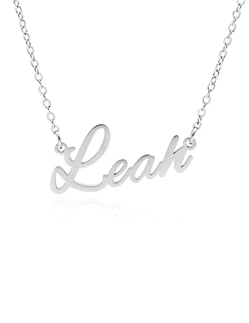 Fashion Leah-silver Stainless Steel English Letter Necklace