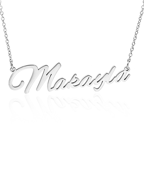 Fashion Makayla-silver Stainless Steel English Letter Necklace