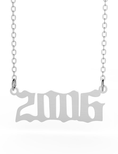 Fashion 2006-silver Stainless Steel Year Number Necklace