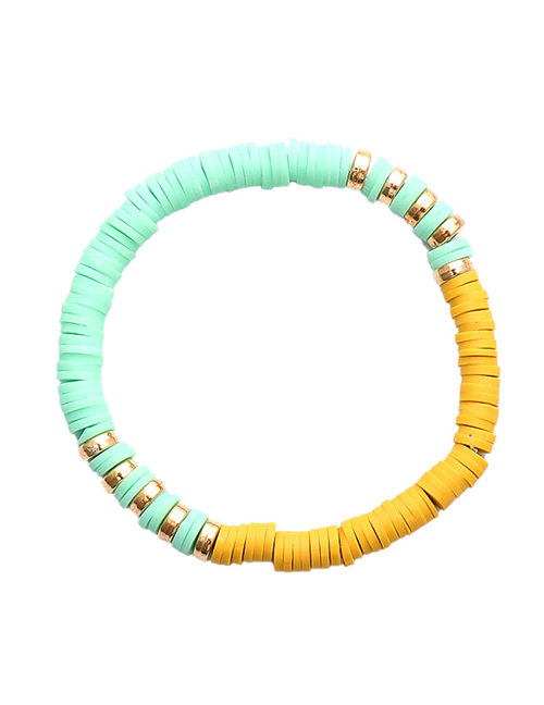 Fashion Yellow+green Alloy Soft Ceramic Beaded Bracelet