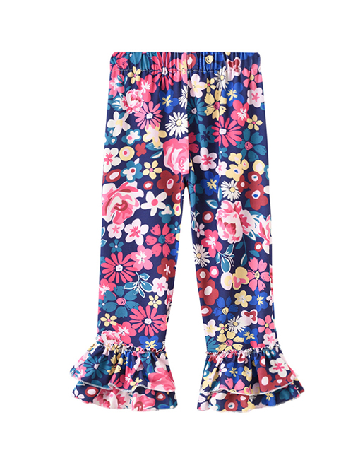 Fashion Flowers Children's Printed Flared Pants
