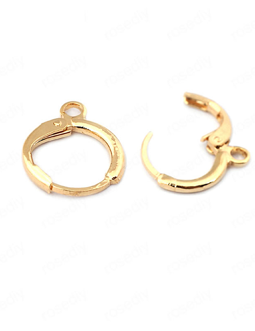 Fashion 1 Hole-24k Gold Metal Round Open Ear Ring Jewelry