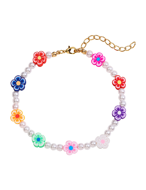 Fashion Pearl Bracelet A19-4-4-7 Colorful Beads Pearl Beaded Flower Necklace Bracelet