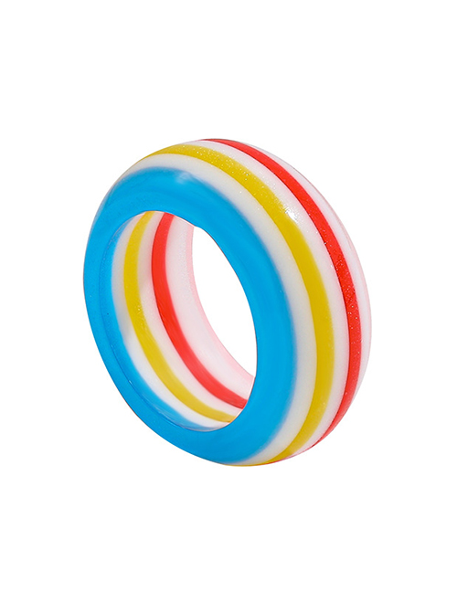 Fashion Style Seven A20-2-4-2 Resin Striped Ring