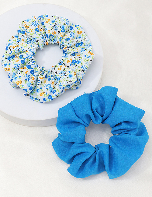 Fashion Zmh1004taozhuang Two-piece Printed Pleated Hair Tie