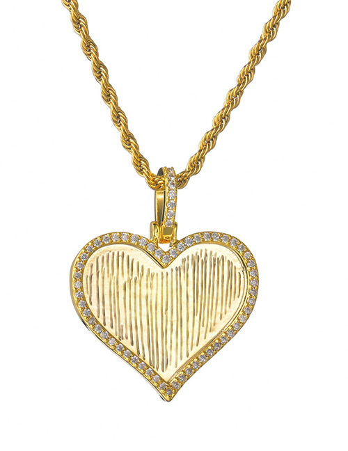 Fashion 3.0*60 Twist Chain Gold Zircon And Diamond Heart-shaped Twist Chain Necklace