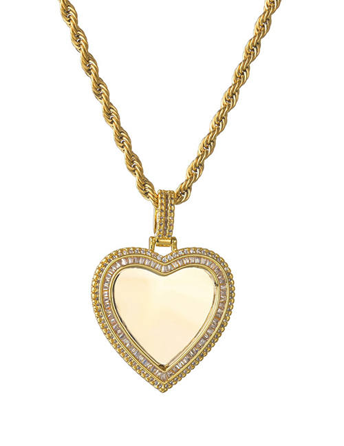 Fashion 4.0*70 Twist Chain Gold Double Layer Micro Diamond Love Heart Twist Chain Necklace