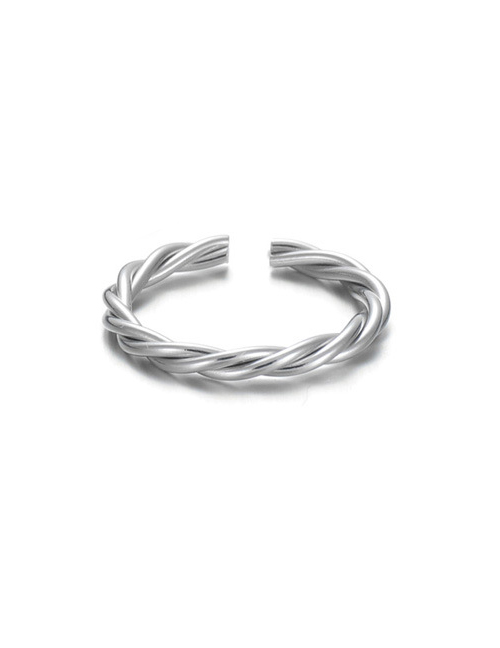 Fashion Two-strand Open Ring Steel Color Titanium Steel Spiral Open Ring