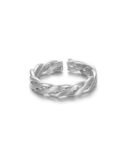 Fashion Chain Open Ring Steel Color Titanium Steel Spiral Open Ring