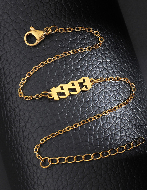 Fashion Gold Color 1993 Titanium Steel Vintage Chain Splicing Bracelet